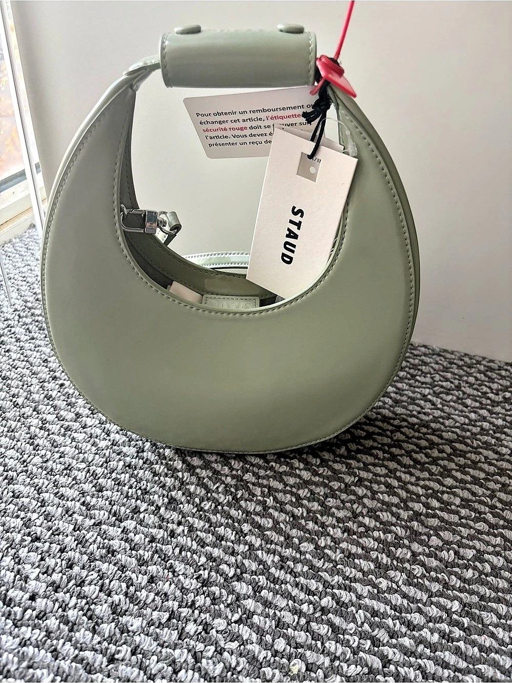 STAUD Mini Moon Bag Green Shoulder Bag NWT